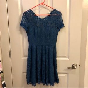 Lauren Conrad Blue Lace Dress